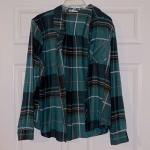 Maurice’s green plaid button up, size large